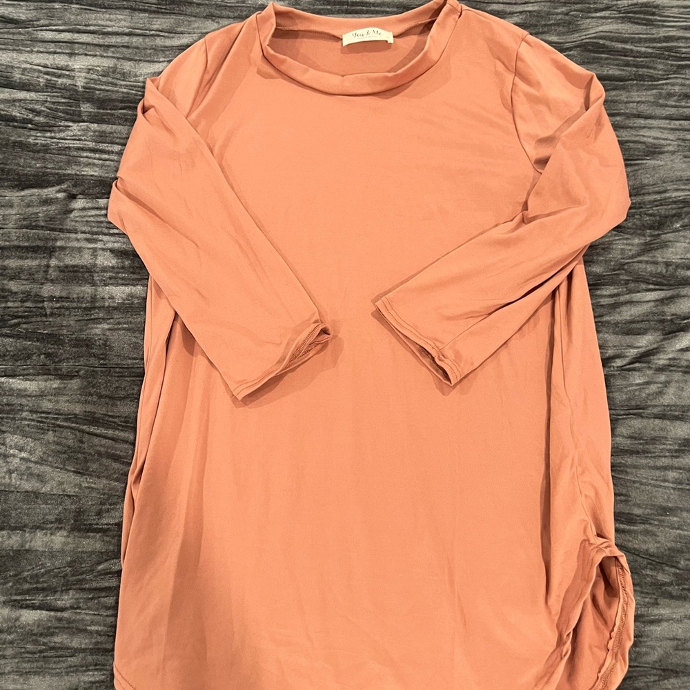 Pink Long Sleeve Tunic Top Size S by You & Me